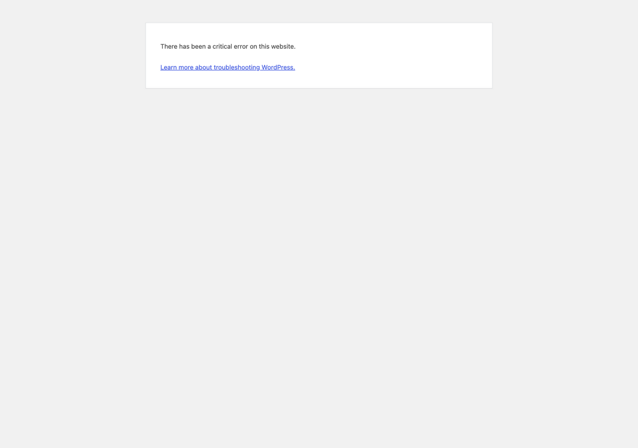 Before: Apex Electric site serving an error page