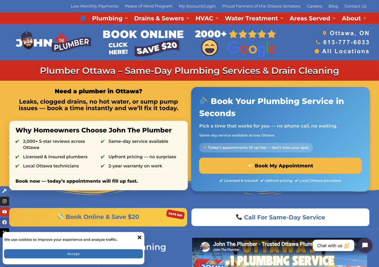 Before: John The Plumber original website