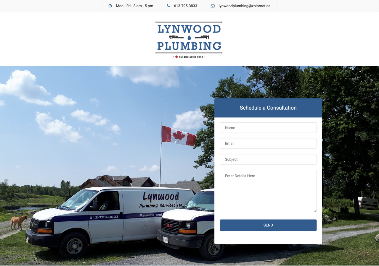 Before: Lynwood Plumbing original website