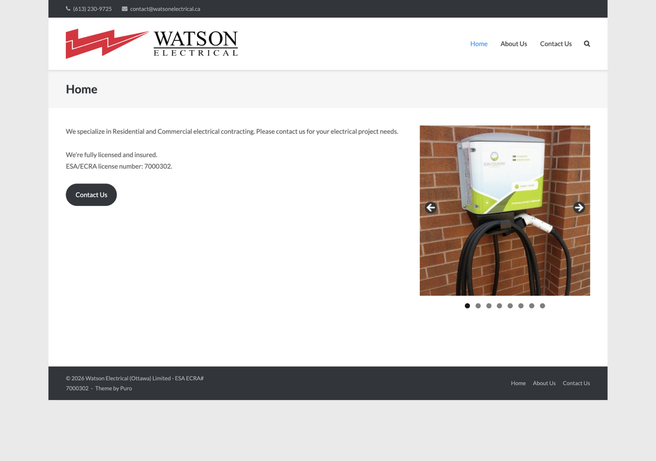 Before: Watson Electrical original website